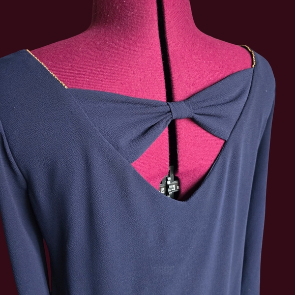 Jessica Simpson Navy Flutter-Sleeve Dress Size 6 - Picture 7 of 9